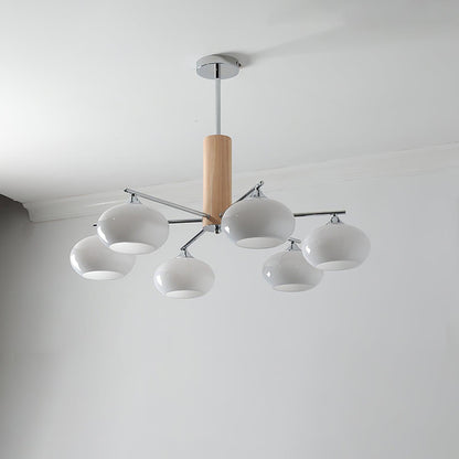 Elliptical Persimmon Chandelier with Adjustable Brightness
