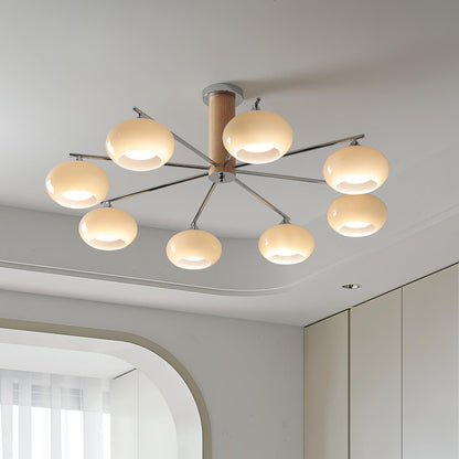 Elliptical Persimmon Chandelier with Adjustable Brightness