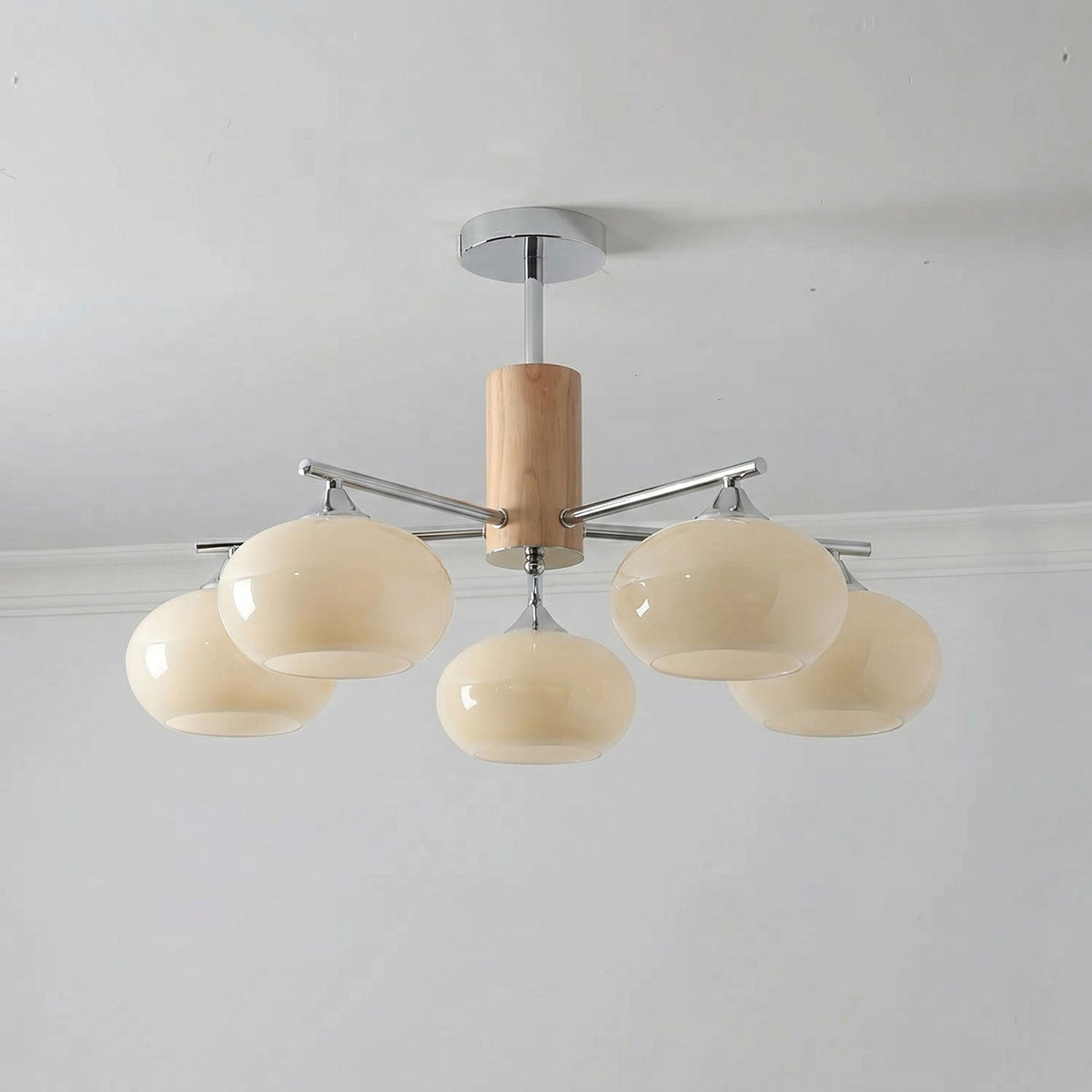 Elliptical Persimmon Chandelier with Adjustable Brightness — alternate angle