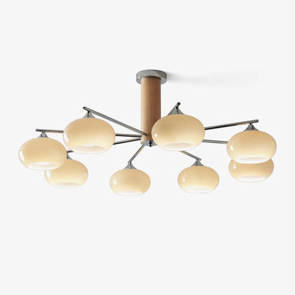 Elliptical Persimmon Chandelier with Adjustable Brightness