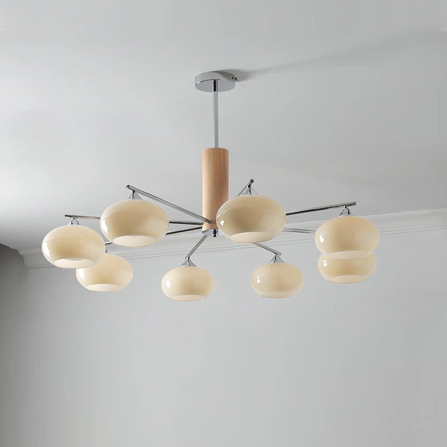 Elliptical Persimmon Chandelier with Adjustable Brightness