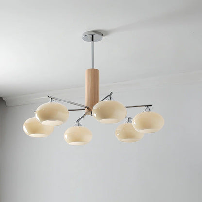 Elliptical Persimmon Chandelier with Adjustable Brightness — front view