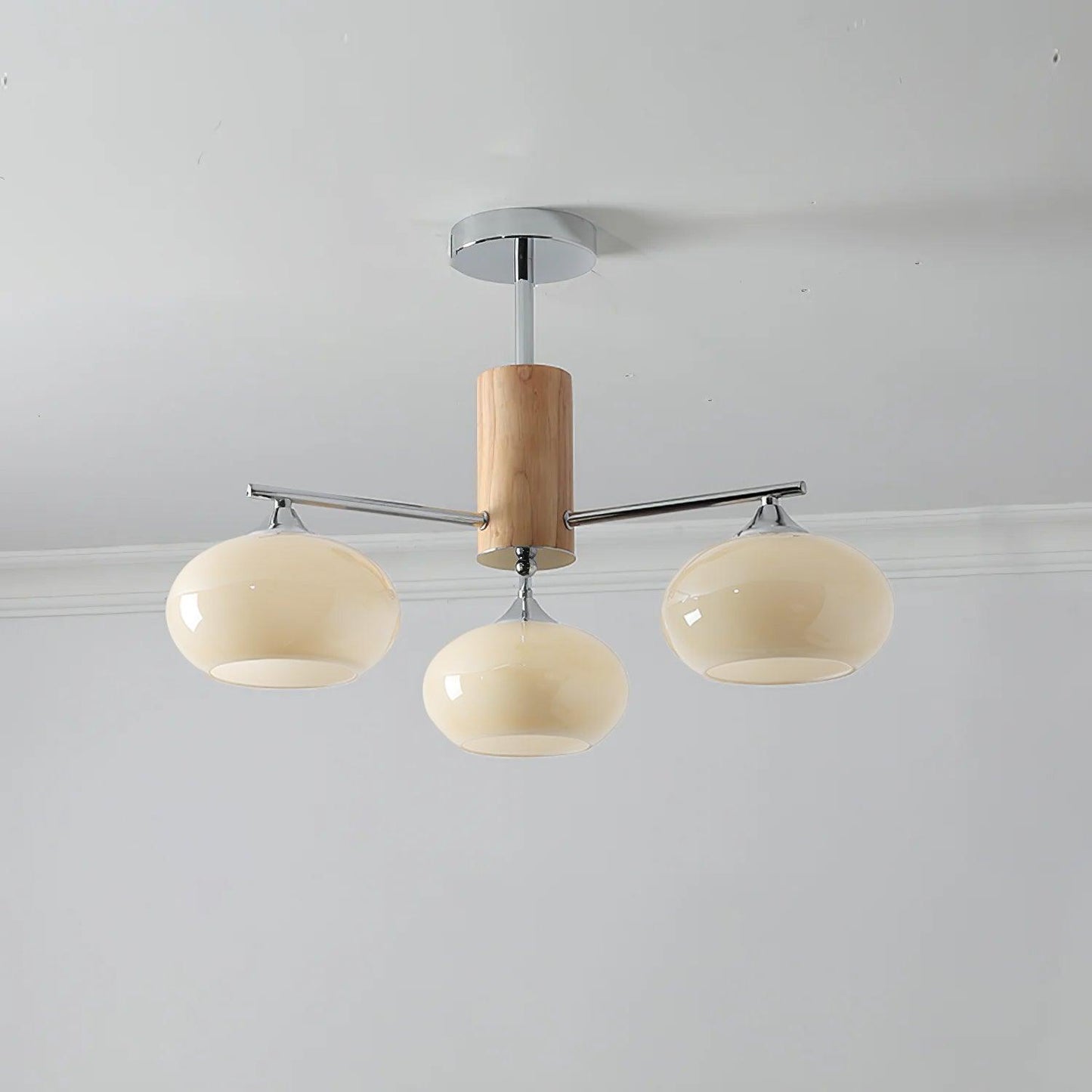 Elliptical Persimmon Chandelier with Adjustable Brightness — side view