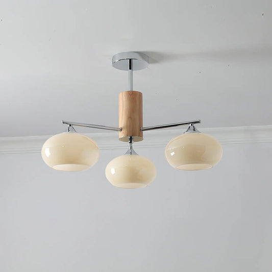 Elliptical Persimmon Chandelier with Adjustable Brightness — side view