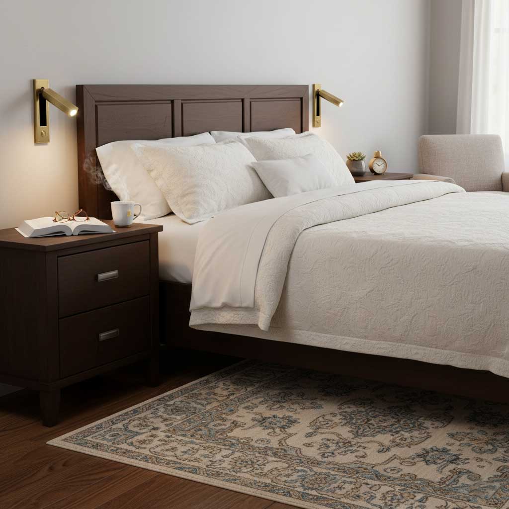 Embedded Bedside Wall Sconce with USB Port