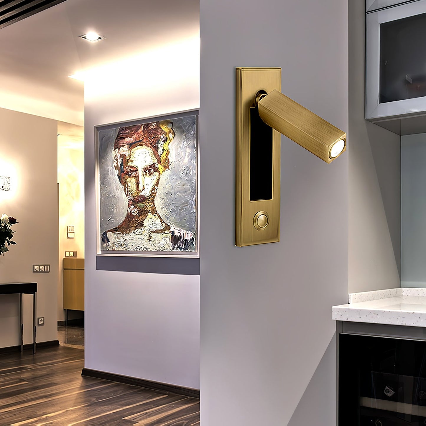 Embedded Bedside Wall Sconce with USB Port