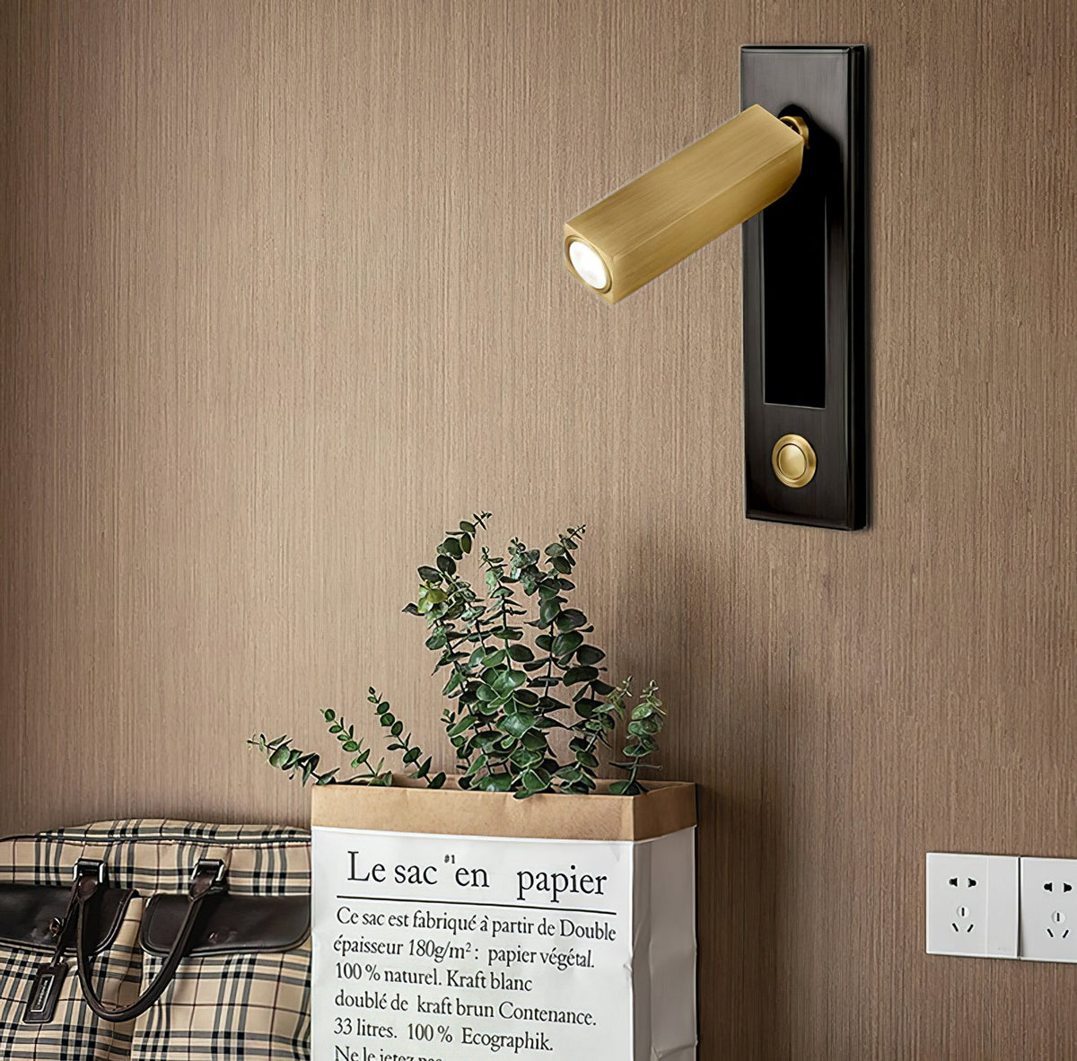 Embedded Bedside Wall Sconce with USB Port