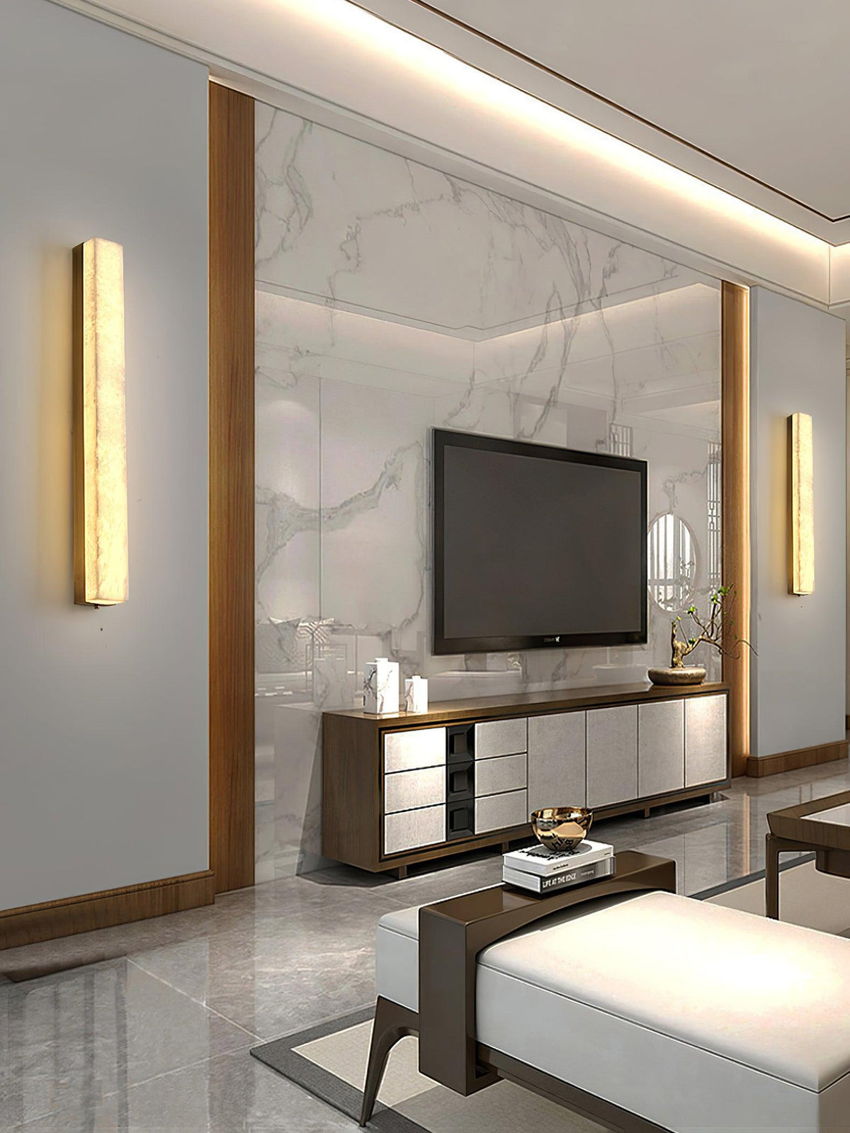 Alabaster Wall Lamp with Adjustable Brightness