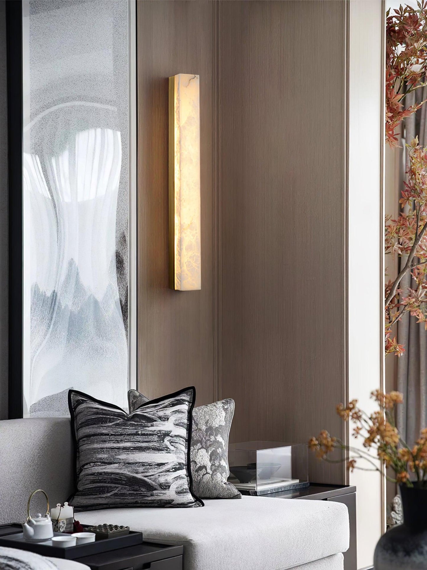 Alabaster Wall Lamp with Adjustable Brightness