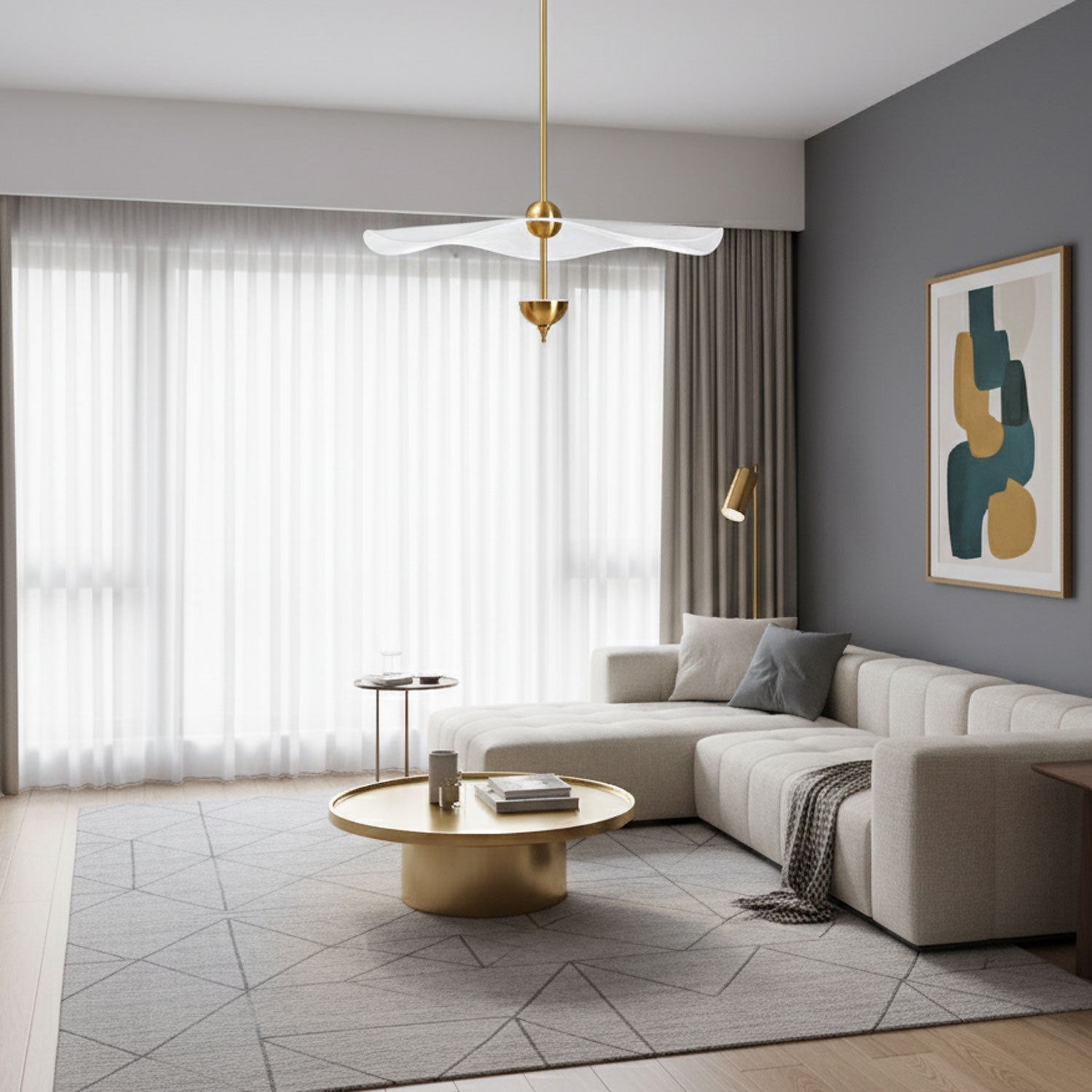 Envolee Double Biscuit Pendant Light Position 12