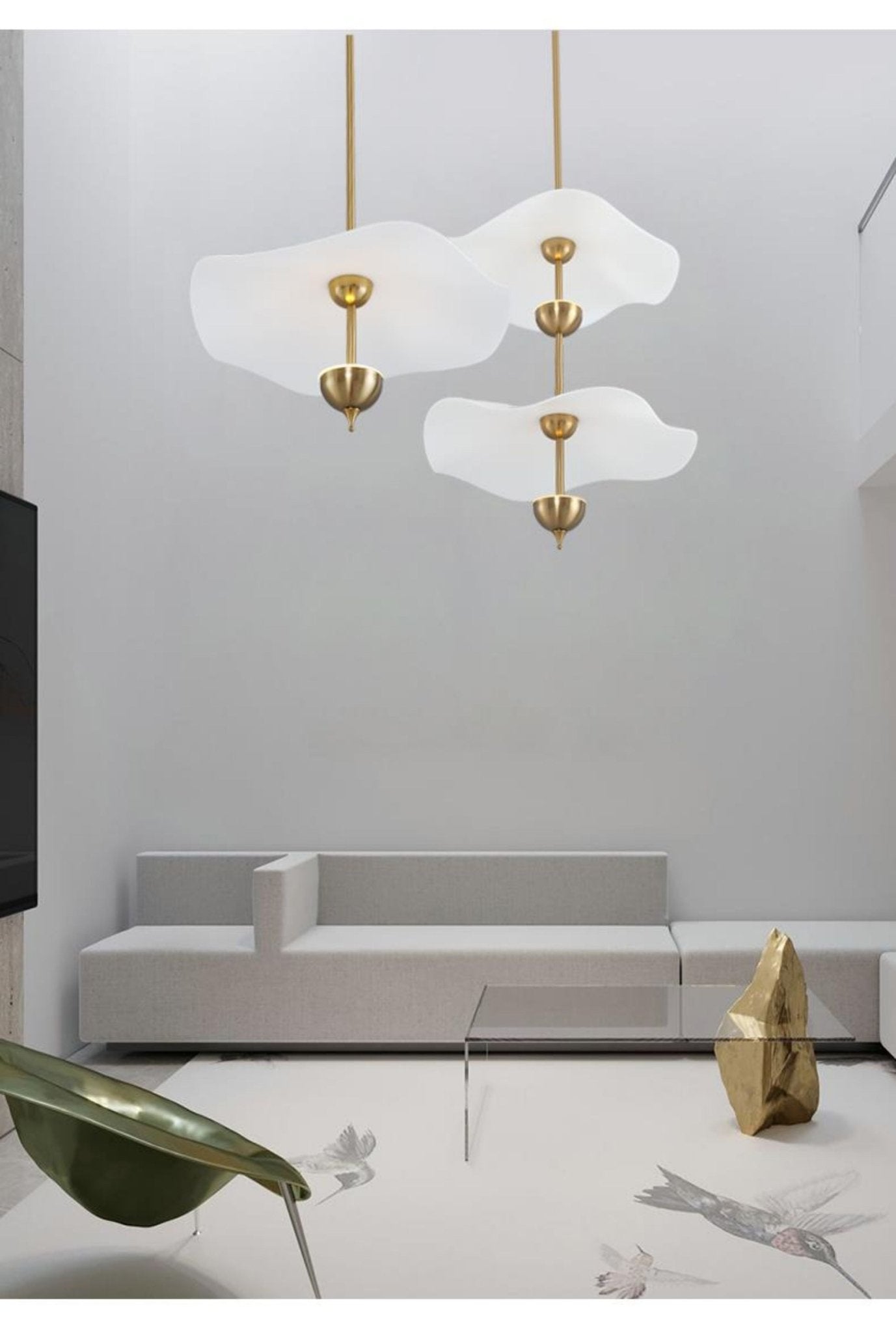 Double-Layer Pendant Light with Warm Glow — front view