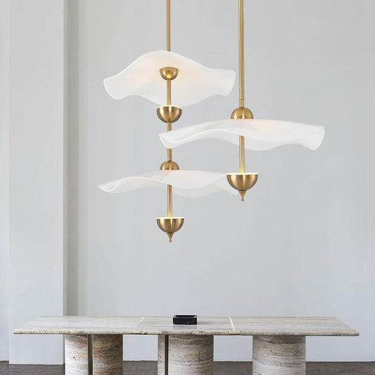 Double-Layer Pendant Light with Warm Glow — side view
