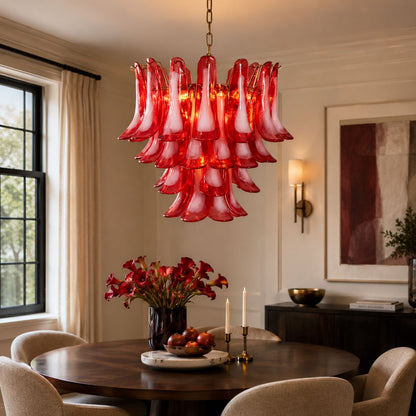 Glass Chandelier with Crystal Accents — alternate angle