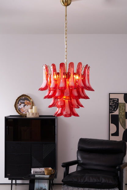 Glass Chandelier with Crystal Accents