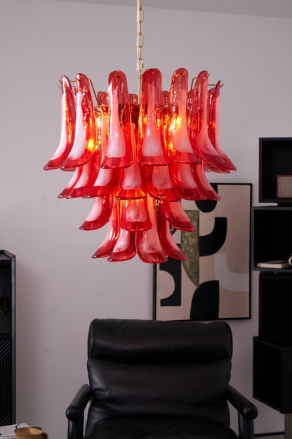 Glass Chandelier with Crystal Accents