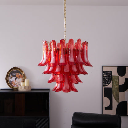 Glass Chandelier with Crystal Accents