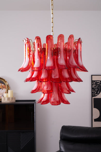 Glass Chandelier with Crystal Accents