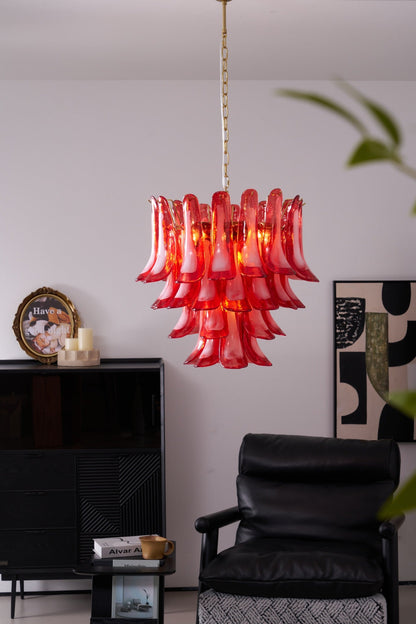 Glass Chandelier with Crystal Accents