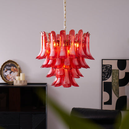 Glass Chandelier with Crystal Accents