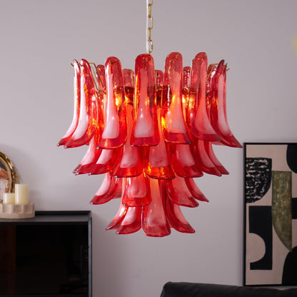 Glass Chandelier with Crystal Accents