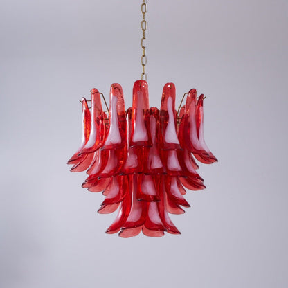 Glass Chandelier with Crystal Accents
