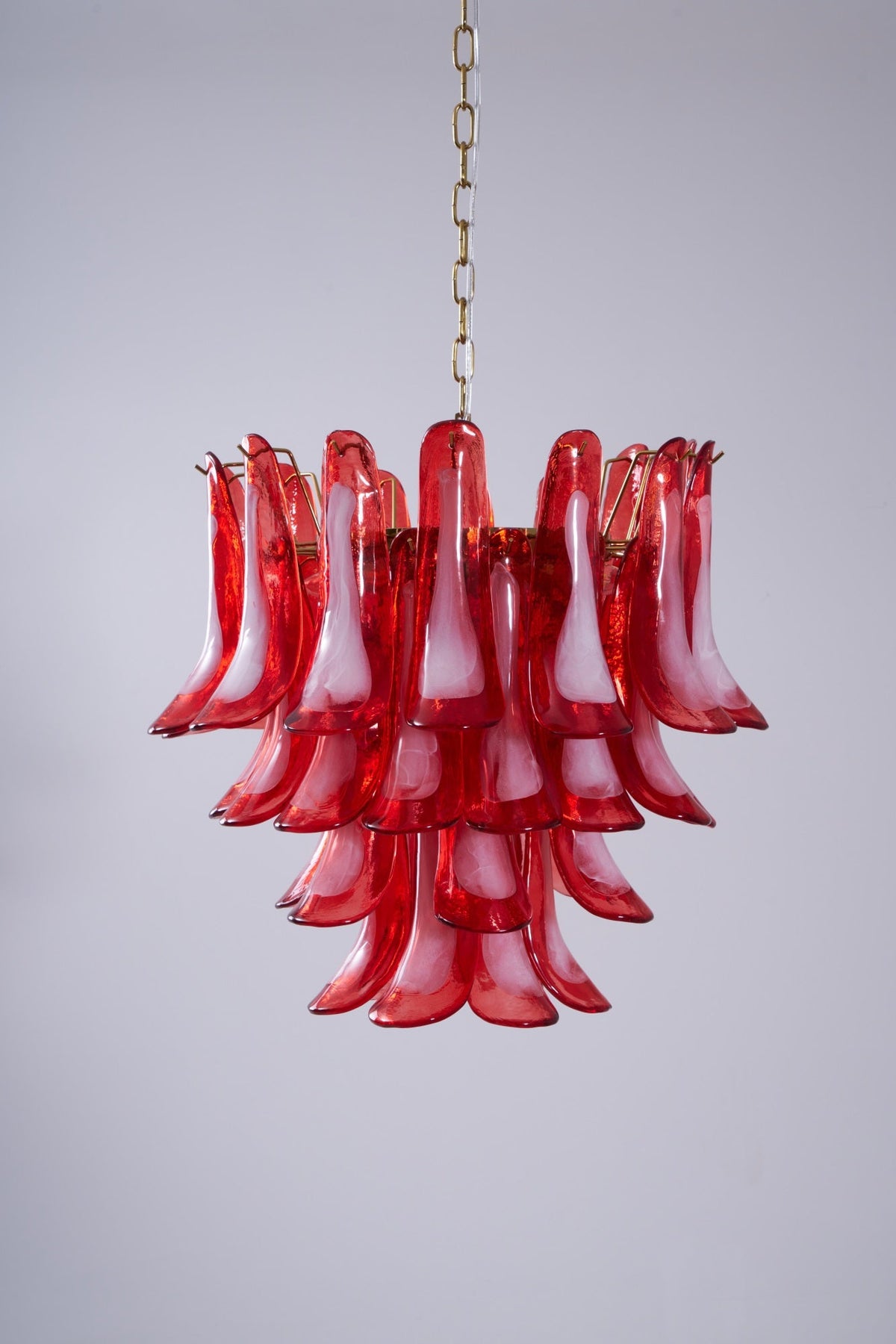 Glass Chandelier with Crystal Accents