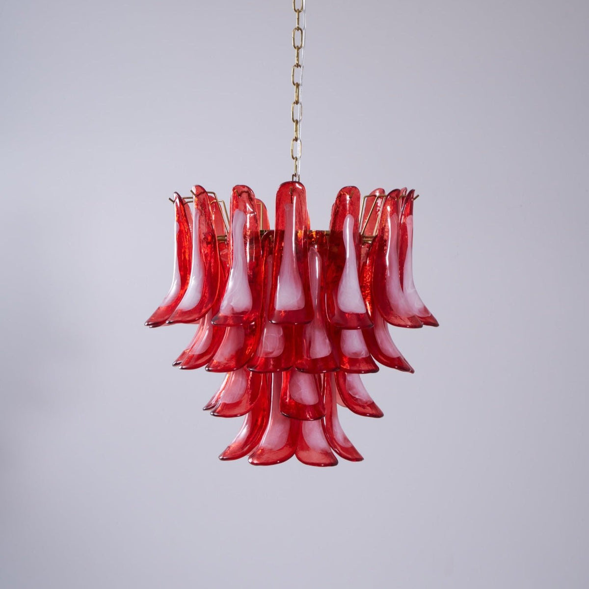 Glass Chandelier with Crystal Accents