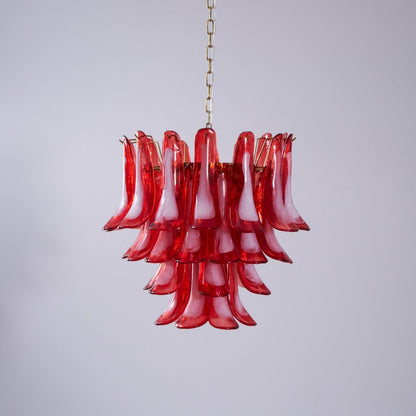 Glass Chandelier with Crystal Accents