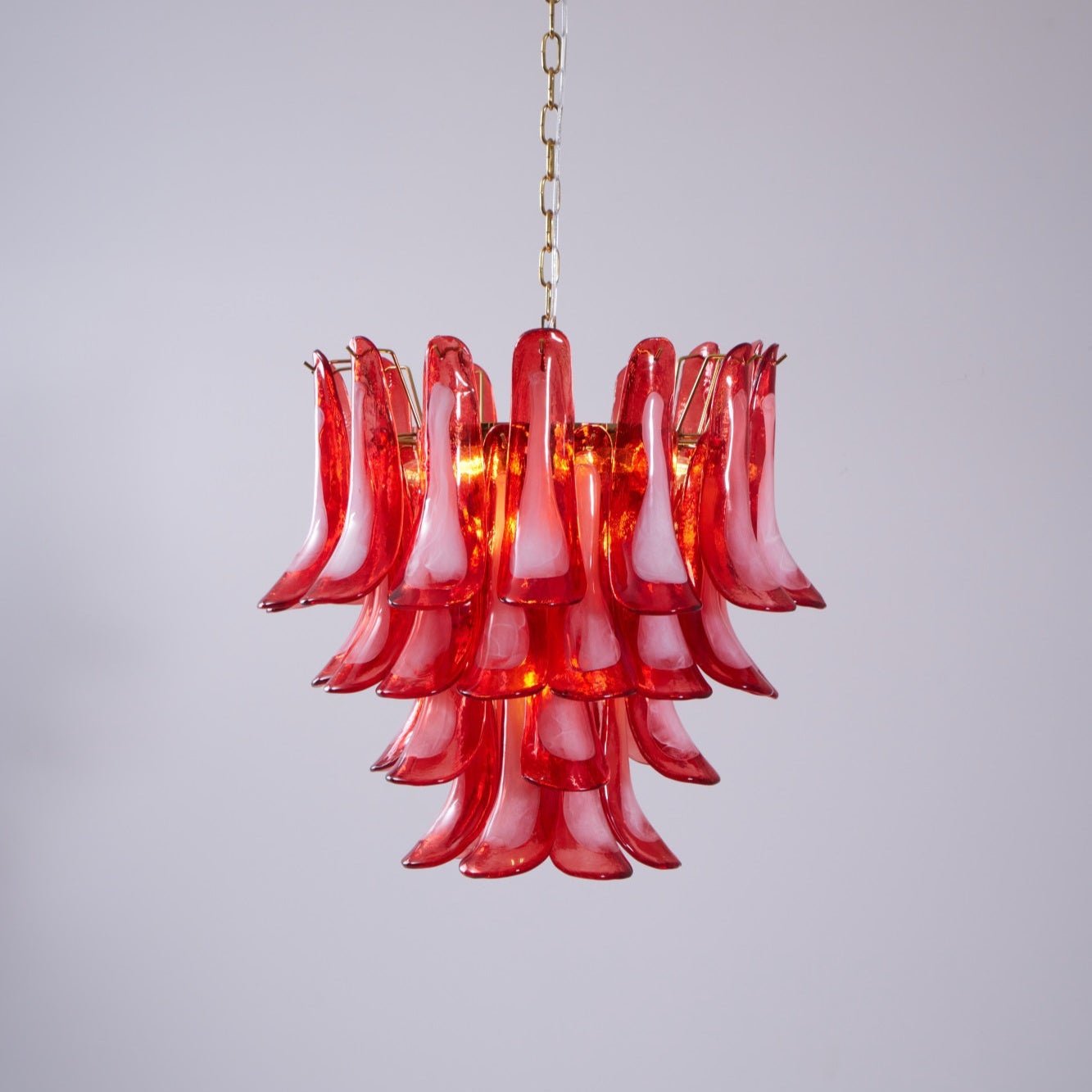 Glass Chandelier with Crystal Accents — front view