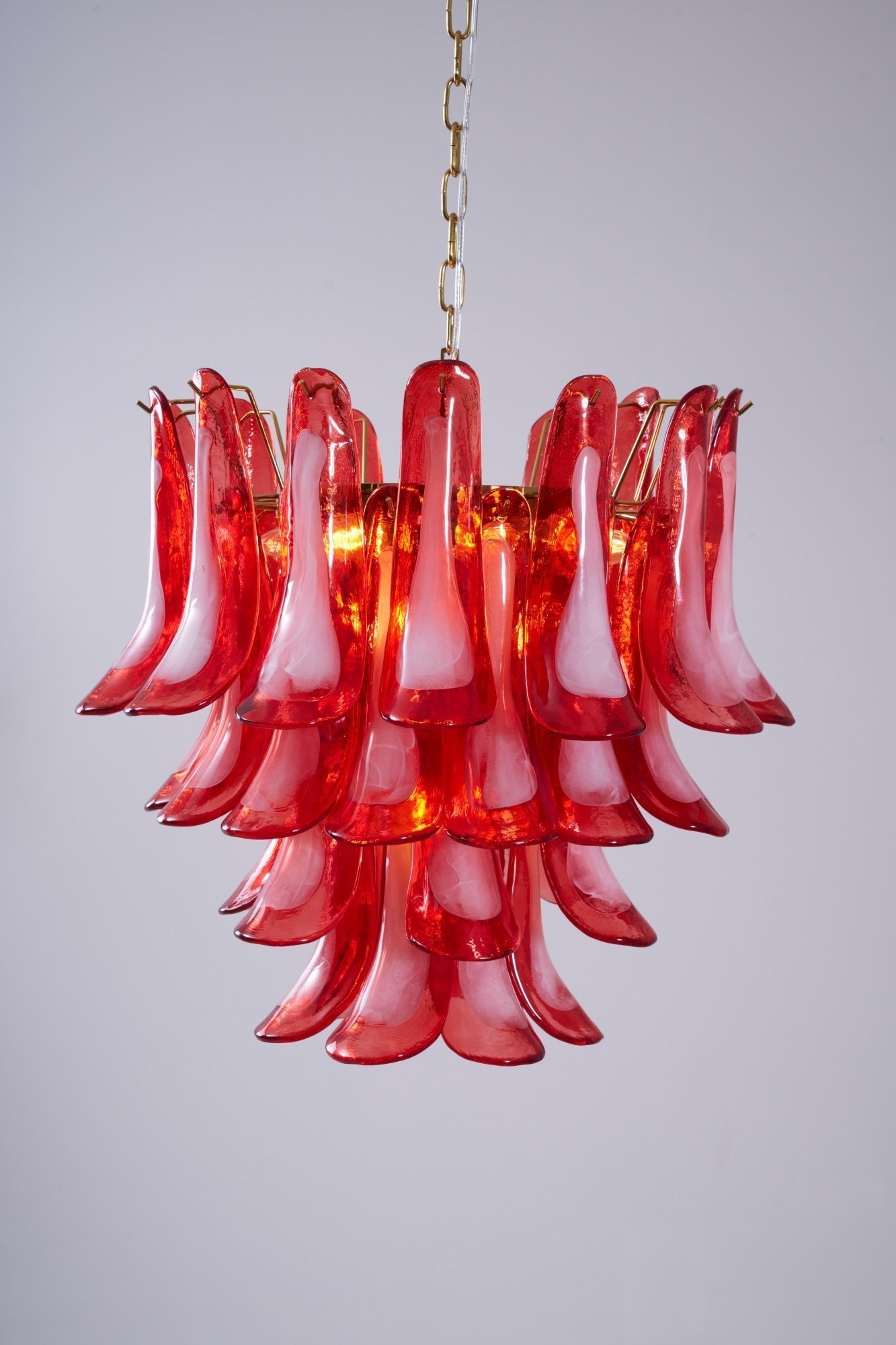 Glass Chandelier with Crystal Accents