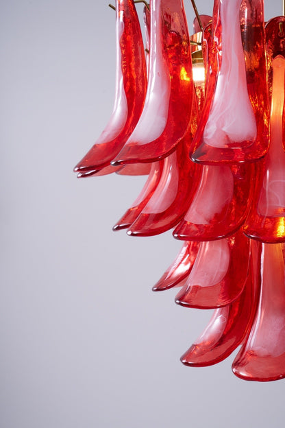 Glass Chandelier with Crystal Accents