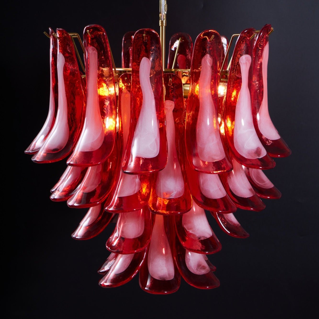 Glass Chandelier with Crystal Accents