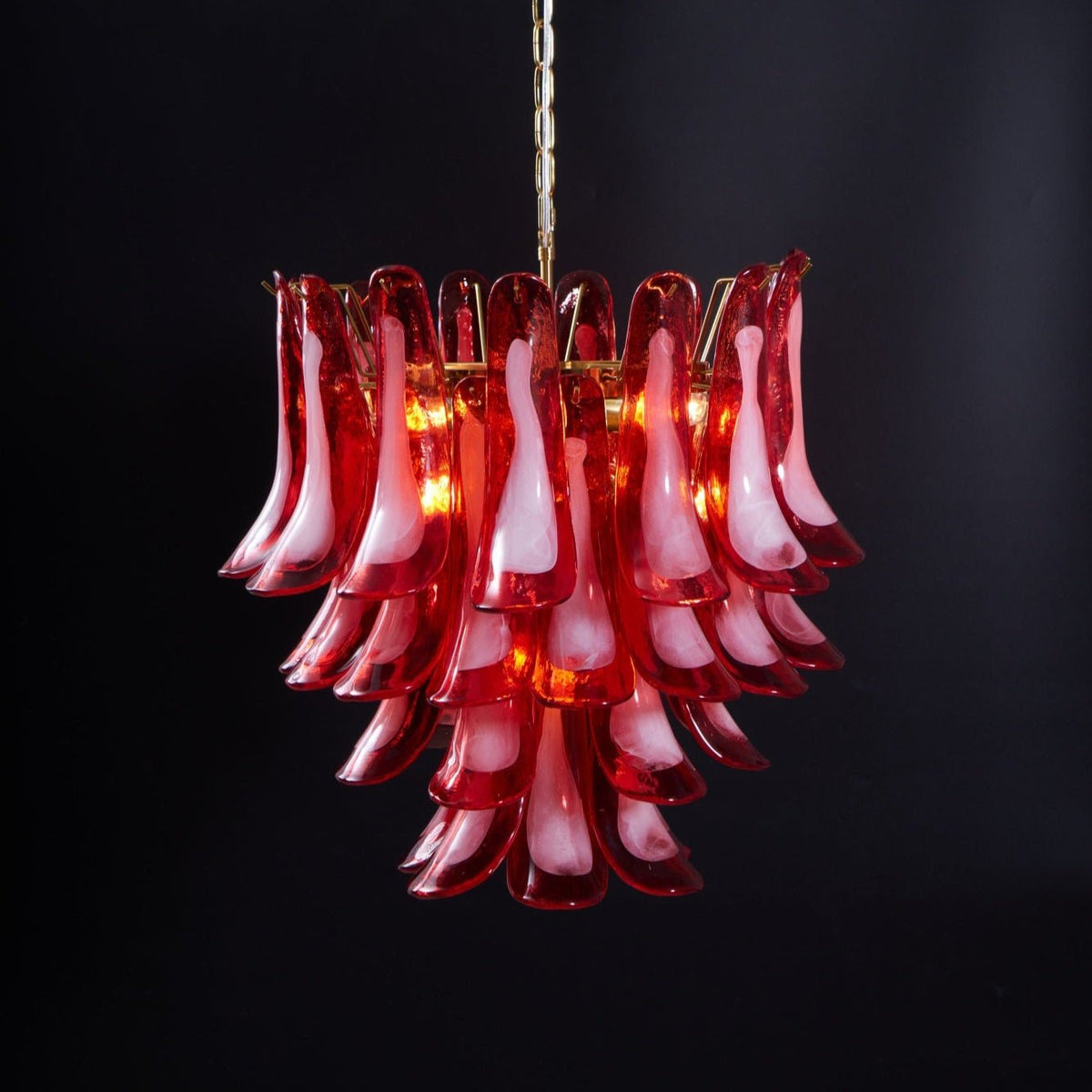 Glass Chandelier with Crystal Accents