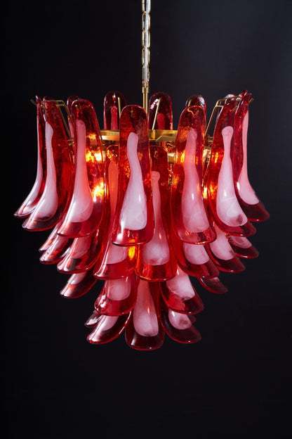 Glass Chandelier with Crystal Accents