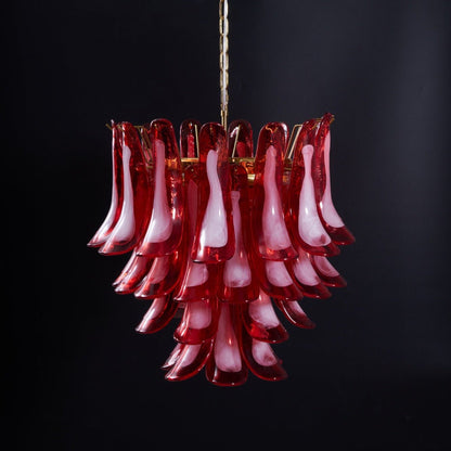 Glass Chandelier with Crystal Accents