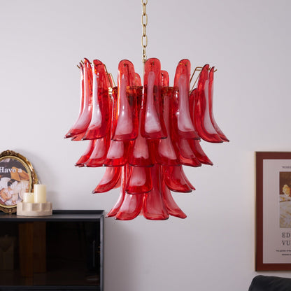 Glass Chandelier with Crystal Accents