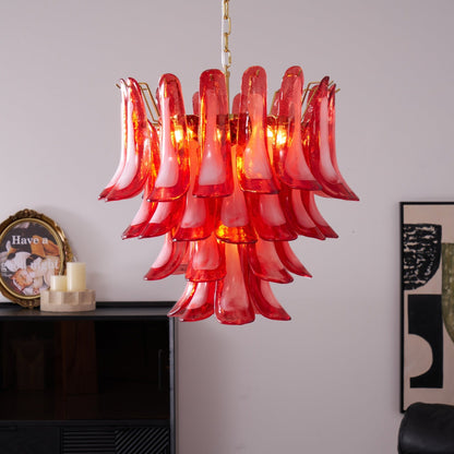 Glass Chandelier with Crystal Accents