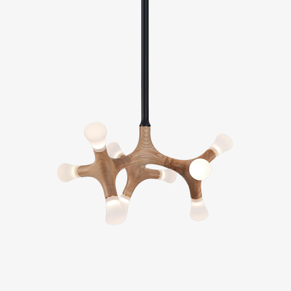 Wood Flower Chandelier with Adjustable Height