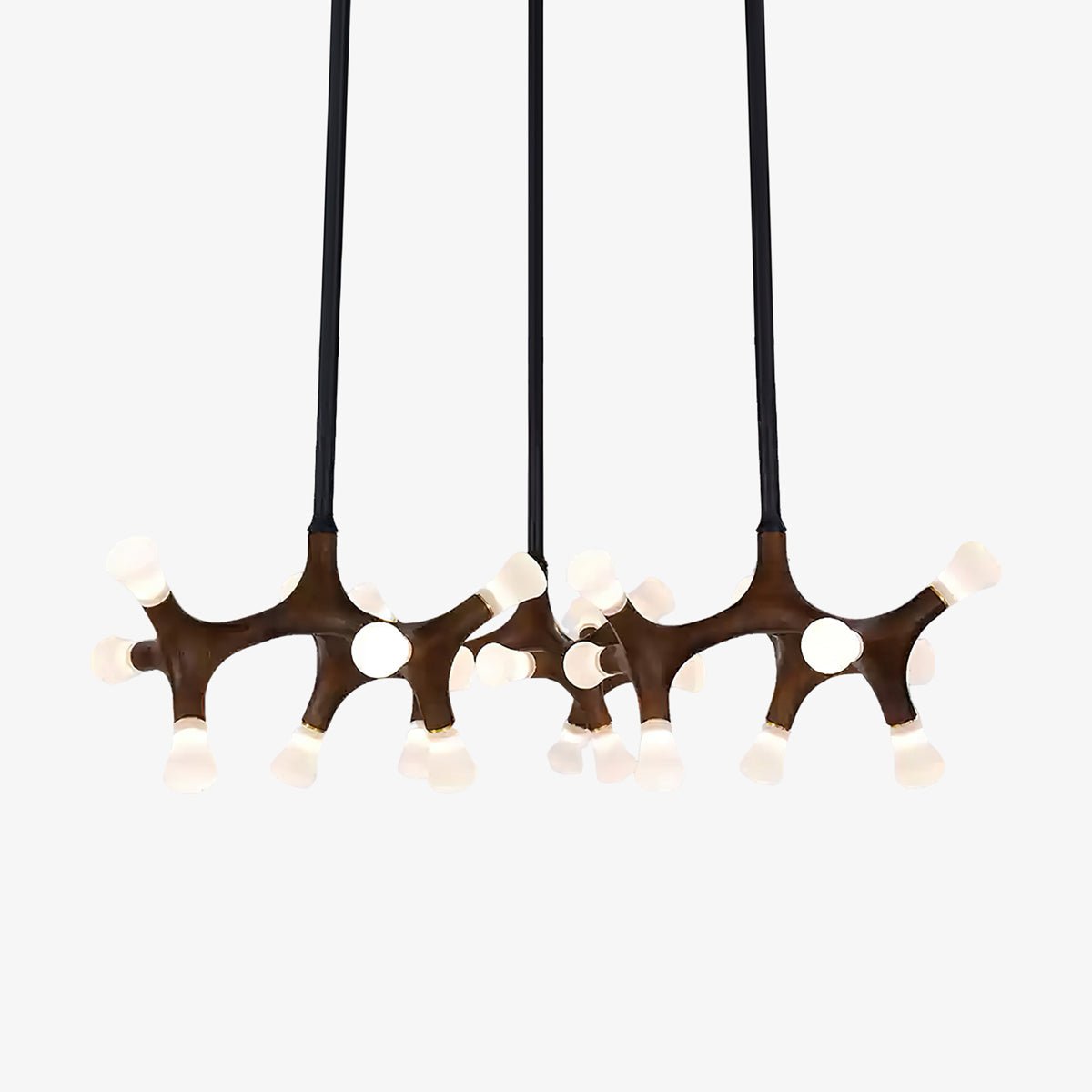 Wood Flower Chandelier with Adjustable Height