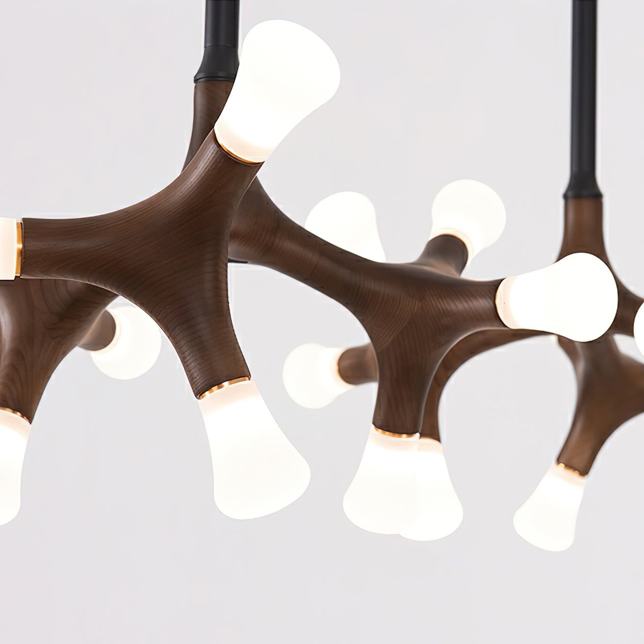 Wood Flower Chandelier with Adjustable Height