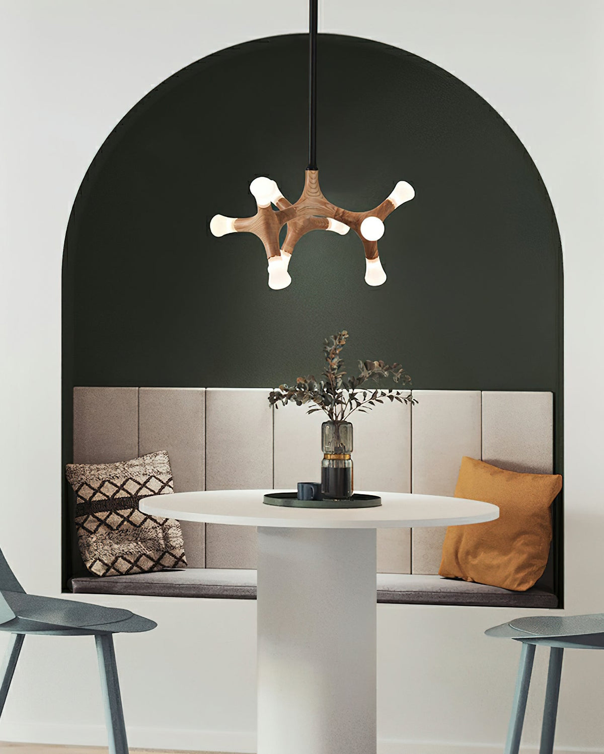 Wood Flower Chandelier with Adjustable Height
