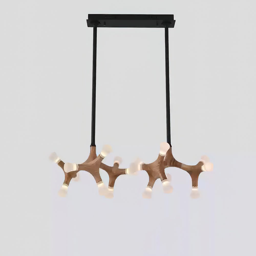 Wood Flower Chandelier with Adjustable Height — lifestyle view