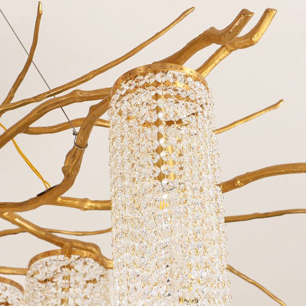 Art Glass Crystal Chandelier with Adjustable Lighting