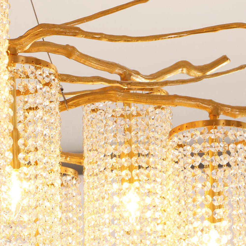 Art Glass Crystal Chandelier with Adjustable Lighting