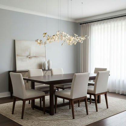 Porcelain Ginkgo Chandelier - Handcrafted, Energy Efficient Lighting