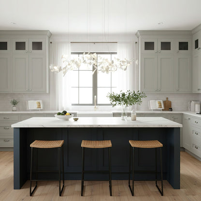 Porcelain Ginkgo Chandelier - Handcrafted, Energy Efficient Lighting