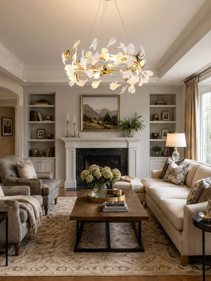 Leaf Garland Chandelier with Adjustable Brightness
