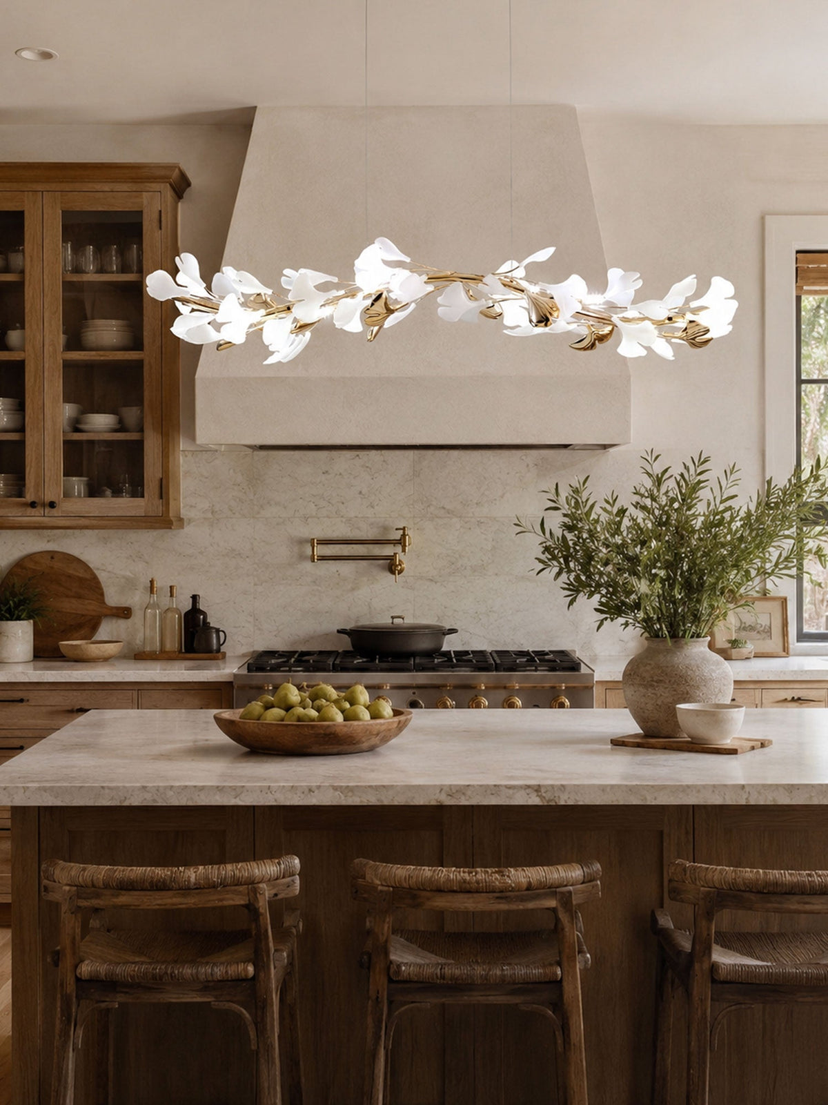 Leaf Garland Chandelier with Adjustable Brightness