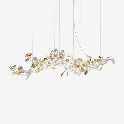 Porcelain Ginkgo Chandelier - Handcrafted, Energy Efficient Lighting — front view