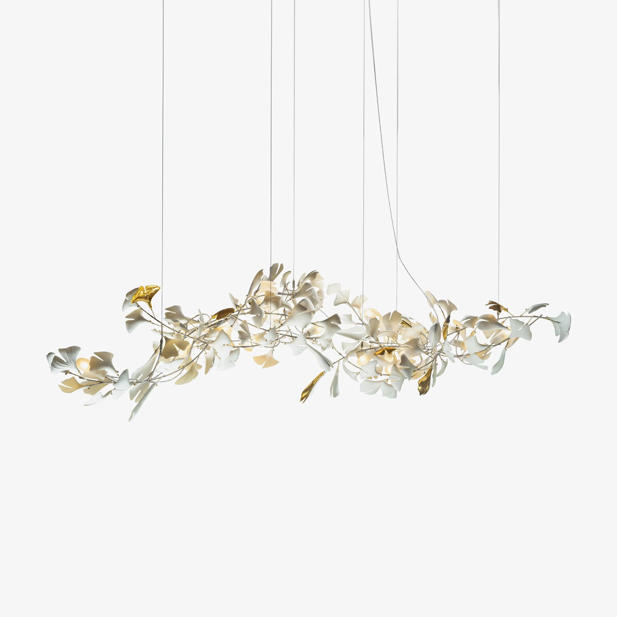Porcelain Ginkgo Chandelier - Handcrafted, Energy Efficient Lighting